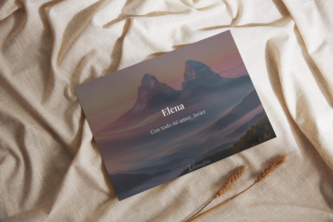 Portada del libro personalizado Elena sobre tela de lino