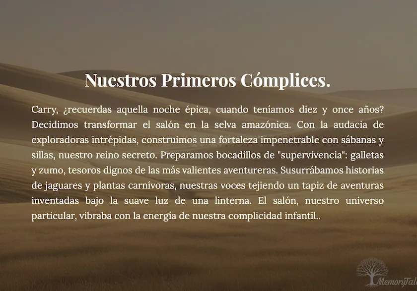 Página interior de un libro para un hermano